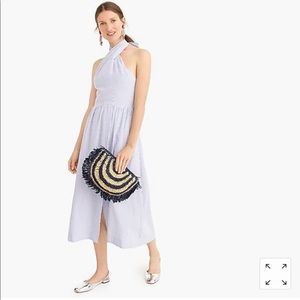 NWT J.Crew midi sarong dress in seersucker.
